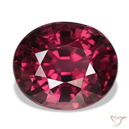 Granate rodolita rojo natural de 5,27 ct, corte óvalo, VVS