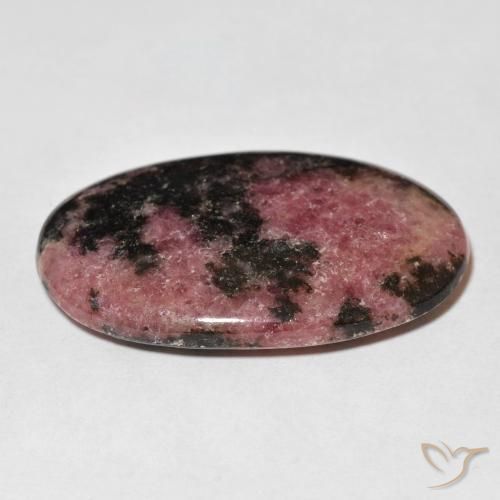 Rodonita Multicolor natural de 51.18 ct, Ovalada, Opaco