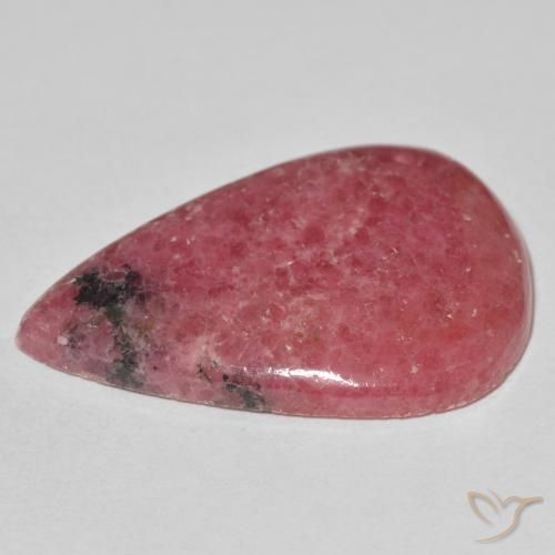 Rodonita Roja natural de 32.53 ct, En forma de pera, Opaco