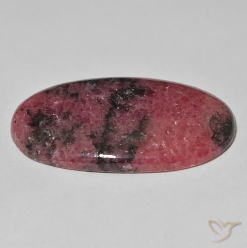 Rodonita Multicolor natural de 59.30 ct, Ovalada, Opaco