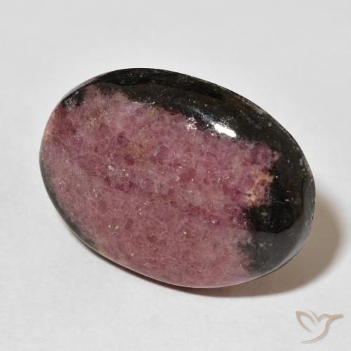 Rodonita Multicolor natural de 27.88 ct, Ovalada, Opaco