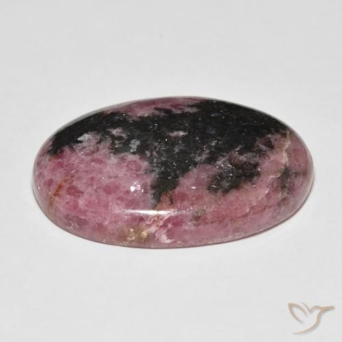 Rodonita Multicolor natural de 54.00 ct, Ovalada, Opaco