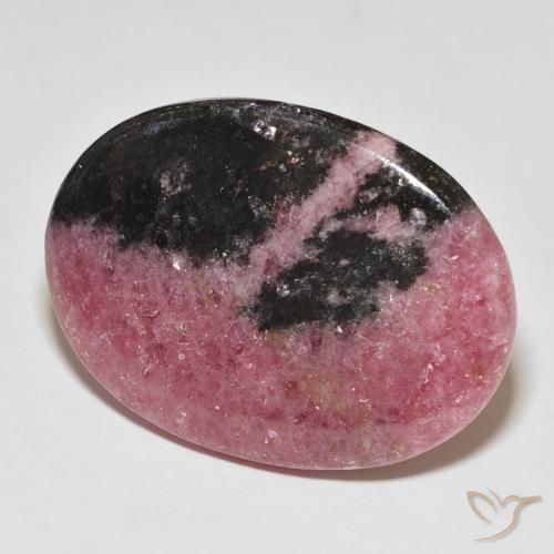 Rodonita Multicolor natural de 45.90 ct, Ovalada, Opaco