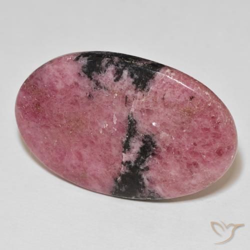 Rodonita Multicolor natural de 60.37 ct, Ovalada, Opaco
