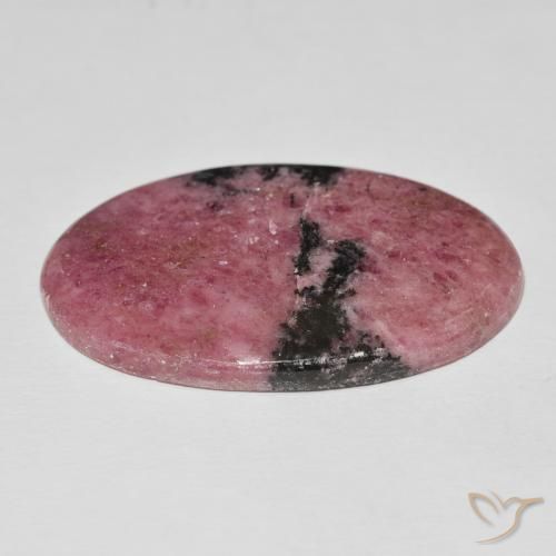 Rodonita Multicolor natural de 60.37 ct, Ovalada, Opaco