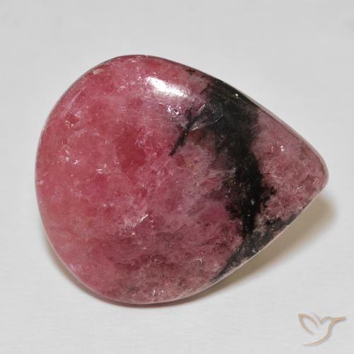 31.56ct Natural Multicolor Rodonita, En forma de pera, Opaco, Photo A