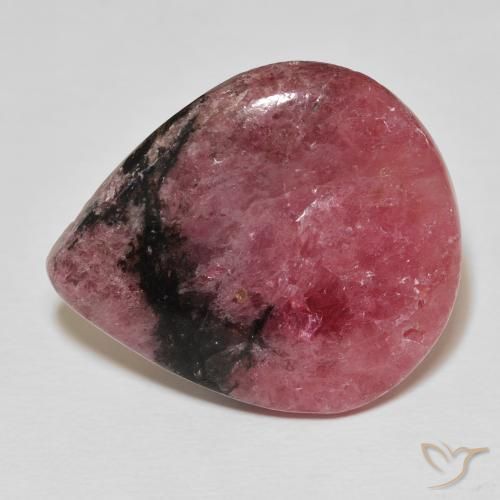 Rodonita Multicolor natural de 31.56 ct, En forma de pera, Opaco