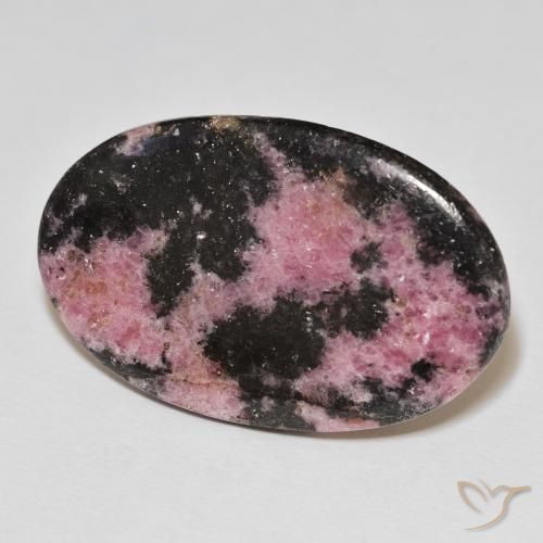 Rodonita Multicolor natural de 37.46 ct, Ovalada, Opaco