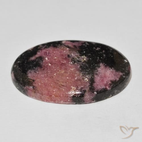 Rodonita Multicolor natural de 60.24 ct, Ovalada, Opaco