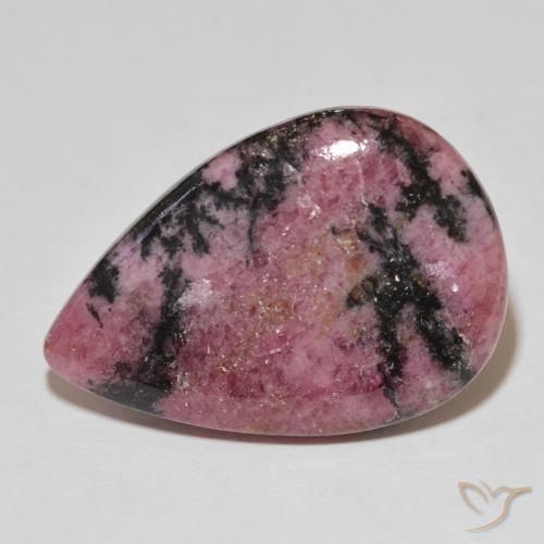 45.92ct Natural Multicolor Rodonita, En forma de pera, Opaco, Photo A