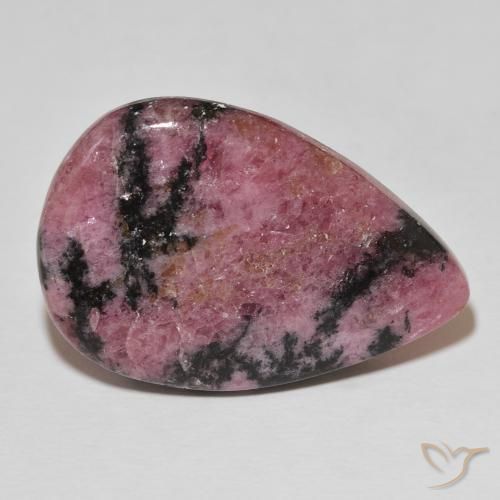 Rodonita Multicolor natural de 45.92 ct, En forma de pera, Opaco
