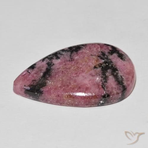 Rodonita Multicolor natural de 45.92 ct, En forma de pera, Opaco