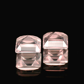 Gemas de cuarzo rosa rosa natural de  ct, transparente, transparente / translúcido