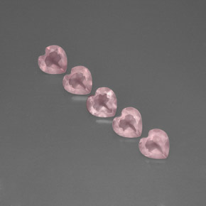 Gemas de cuarzo rosa rosa natural de  ct, transparente, transparente / translúcido