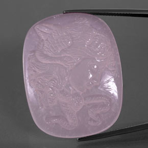 Cuarzo rosa rosa natural de 79,63 ct, forma elegante, transparente