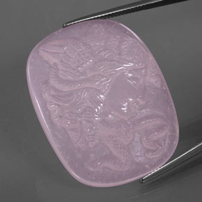 Cuarzo rosa rosa natural de 79,63 ct, forma elegante, transparente