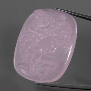 Cuarzo rosa rosa natural de 79,63 ct, forma elegante, transparente