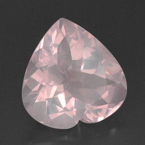Cuarzo rosa rosa natural de 14,43 ct, transparente, transparente / translúcido