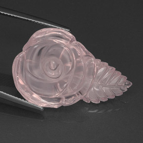 Cuarzo rosa rosa natural de 29,80 ct, transparente, transparente / translúcido