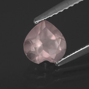 Cuarzo rosa rosa natural de 0,71 ct, transparente, transparente / translúcido