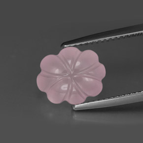 Cuarzo rosa rosa natural de 3,88 ct, corte flor, transparente