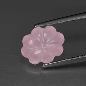 Cuarzo rosa rosa natural de 3,83 ct, corte flor, transparente