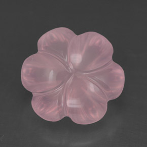 Cuarzo Rosa Rosa natural de 4.34 ct, Corte Flor, Transparente