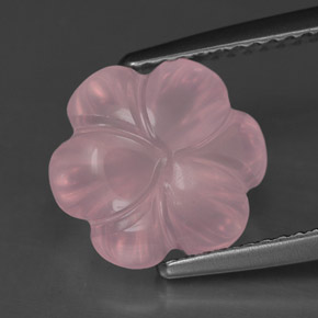 Cuarzo Rosa Rosa natural de 4.34 ct, Corte Flor, Transparente
