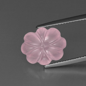 Cuarzo rosa rosa natural de 6,35 ct, corte flor, transparente