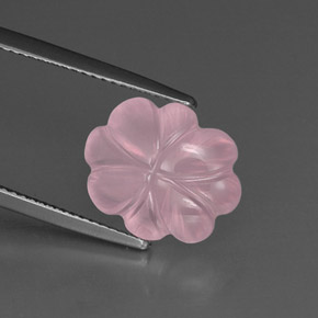Cuarzo rosa rosa natural de 6,35 ct, corte flor, transparente