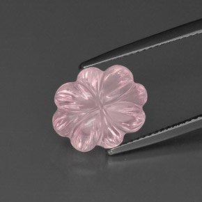 Cuarzo rosa rosa natural de 6,33 ct, corte flor, transparente