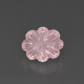 Cuarzo rosa rosa natural de 6,33 ct, corte flor, transparente