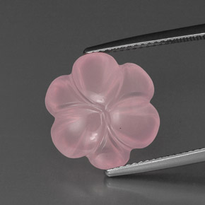 Cuarzo rosa rosa natural de 9,18 ct, corte flor, transparente