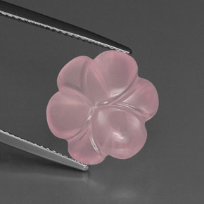 Cuarzo rosa rosa natural de 9,18 ct, corte flor, transparente