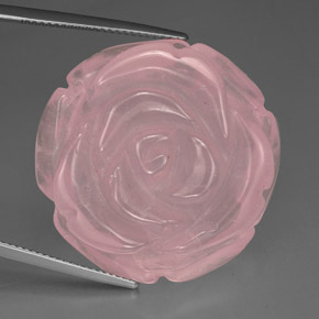 Cuarzo rosa rosa natural de 71,47 ct, transparente, transparente / translúcido