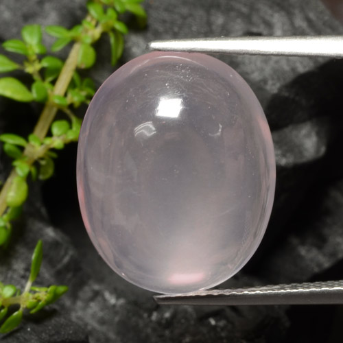 Cuarzo rosa rosa natural de 12,96 ct, transparente, transparente / translúcido