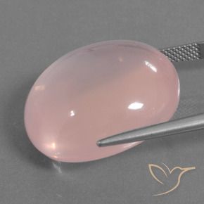 Cuarzo rosa Rosado claro natural de 45.90 ct, Ovalada, Transparente