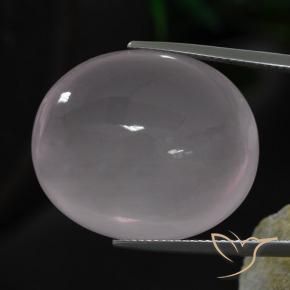 Cuarzo rosa Rosado muy claro natural de 44.65 ct, Ovalada, Transparente