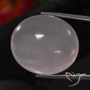 Cuarzo rosa Rosado claro natural de 39.82 ct, Ovalada, Transparente