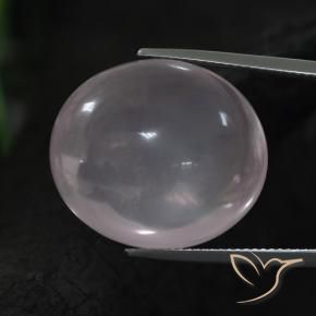 Cuarzo rosa Rosado muy claro natural de 38.11 ct, Ovalada, Transparente