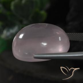 Cuarzo rosa Rosado claro natural de 51.32 ct, Ovalada, Transparente