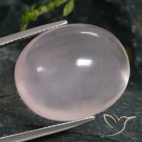 Cuarzo rosa Rosado claro natural de 36.82 ct, Ovalada, Transparente