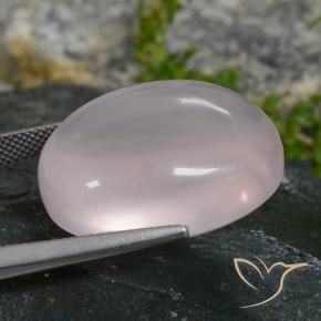 Cuarzo rosa Rosado muy claro natural de 38.60 ct, Ovalada, Transparente