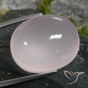 Cuarzo rosa Rosado muy claro natural de 40.38 ct, Ovalada, Transparente / Translúcido