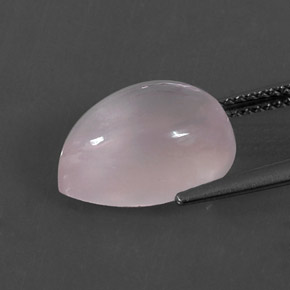 Cuarzo rosa rosa natural de 5,93 ct, en forma de pera, transparente