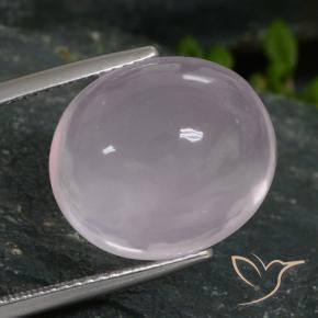 Cuarzo rosa Rosado muy claro natural de 16.96 ct, Ovalada, Translúcido