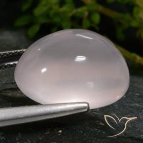 Cuarzo rosa Rosado muy claro natural de 15.67 ct, Ovalada, Translúcido