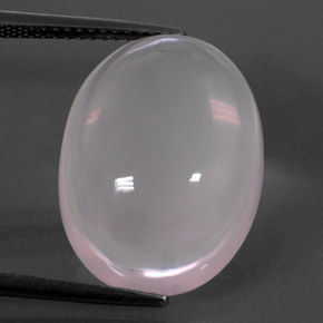 Cuarzo rosa rosa natural de 17,53 ct, corte óvalo, transparente