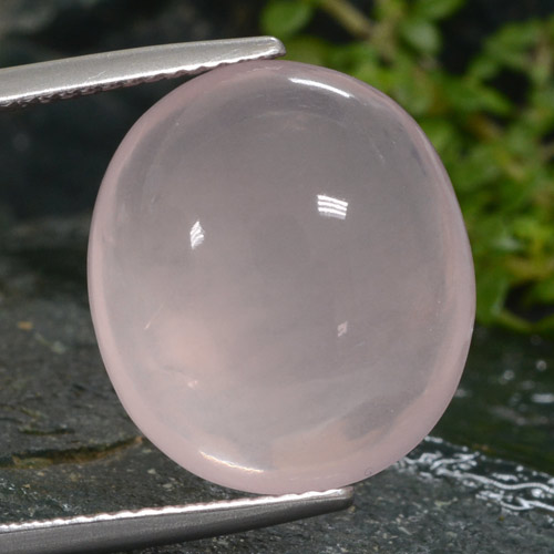 Cuarzo Rosa Rosado claro natural de 14.67 ct, Corte Óvalo, Translúcido