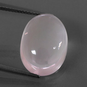 Cuarzo Rosa Rosado muy claro natural de 12.08 ct, Corte Óvalo, Transparente